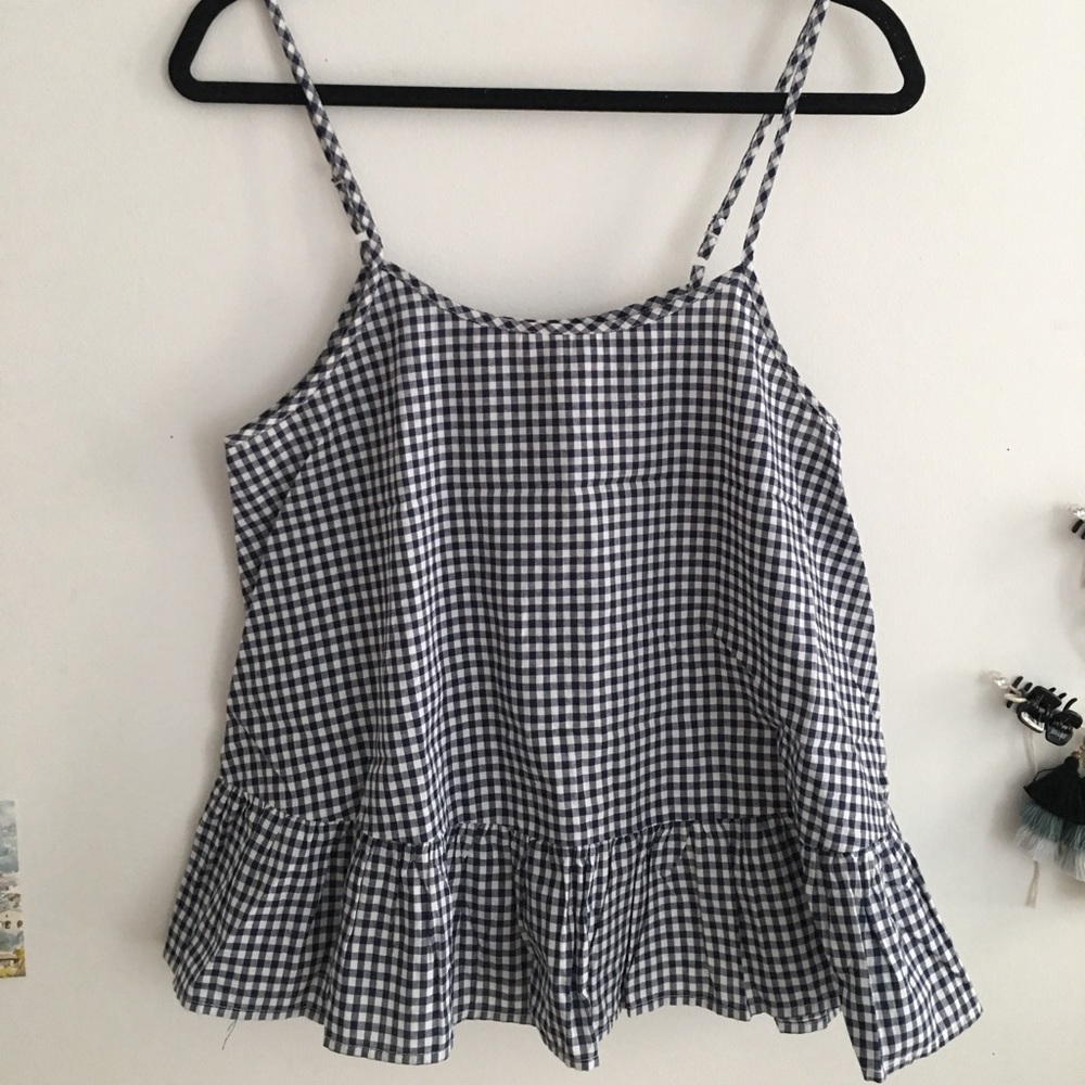 Gingham Peplum Tank